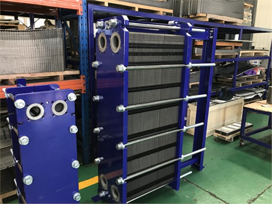 Heat exchanger station supporting plate heat exchanger 